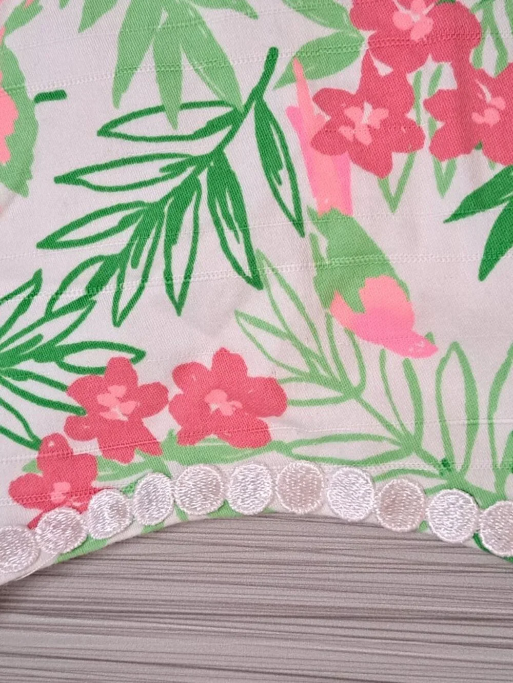 Janie and Jack 4 Floral Print Girls Sleeveless Dress Lace Trim Pink Sundress - Picture 3 of 9